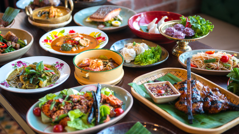 Thai Food Spread at Thai Garden Restaurant